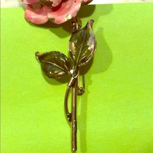 Vintage Brooch Pink Rose